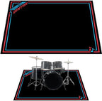 Drum Rug, Drum Mat with Non-Slip Grip Bottom(4x5.3Ft), Drum Carpet for Noise Reduction, Drum Pad for Jazz Drum & Electric Drum Set, Ideal Gift for Drummers, Drum Accessories, 47 x 63in, Red & Blue