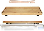 Bamboo Wood Cutting Board Compatible with Breville BOV800XL 860BSS 845BSS, Protects Smart Toaster Oven, With Heat Resistant Silicone Feet and Oven Rack Push Accessories, Creates Storage Space