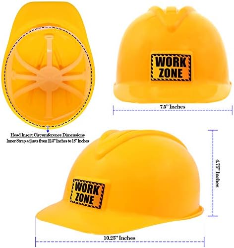 AnapoliZ Kids Construction Vest plus Hat Set | 2 Pcs Kids Construction Worker Vest & Hat Dress Up | Yellow Reflective Vest Construction, plus Yellow Plastic Childrens Hard Hat | Construction Costume