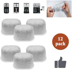 12 Pack Charcoal Water Filters Replacement for Breville Filters for Espresso Machine 870/878/880/860/840/810/450/500/ for Sage 500/810/870/875/878/880 Replacement Part