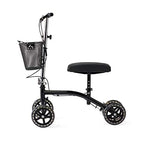 Medline Steerable Knee Walker, Large 8" Wheels, Adjustable Height and Storage Bag, Supports up to 300 lbs, Black