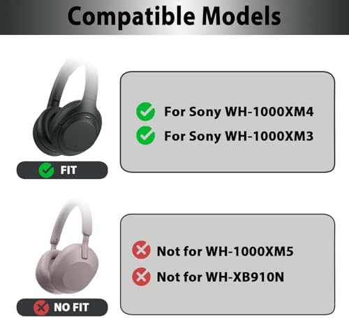 Adhiper 3Sets Silicone Sweat Case Cover for Sony WH-1000XM4 WH-1000XM3 Headphones, XM4 Covers Accessories with Washable Silicone Ear Pads Covers & Headband Cover & Ear Cups Covers - Smoky Pink