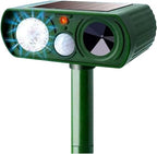 Animal Repellent Solar Powered Ultrasonic Animal Repellent Motion Sensor and Flashing Light Outdoor Weatherproof Farm Garden Lawn for Cat Dog Coyote Bird Skunk Snake Raccoon Rabbit Squirrel