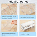 Tatuo 2 Pcs Cable Organizer with 20 Wire Ties, White Clear Plastic Cord Storage Box with Lid for Home Office Desk Organizers and Accessories