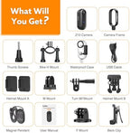 Z10 2K Action Camera, 128GB Wearable Sports Camera with Waterproof Case, Magnetic Clip, and Quick-Mount Accessories, Small Body Camera for Cycling, Diving, Travel, and Outdoor Adventures