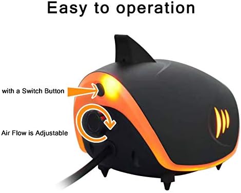 HITOP 110GPH Powerful Aquarium Air Pump: Qiuet 2-outlets Aquarium Aerator, Adjustable Fish Tank Air Pump with Accessories, for 20-200 Gallon Tank