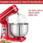 K45WW 6'' Wire Whip Compatible with 4.5-5Qt KitchenAid Tilt-Head Stand Mixer, Kitchenaid Whisk Replacement For Egg Cream Stirrer, Flour Cake Balloon Whisk，Kitchenaid mixer attachments