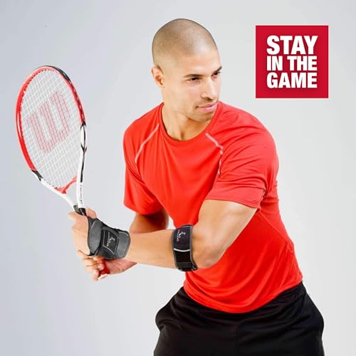 MUELLER Sports Medicine Hg80 Premium Tennis Elbow Support, Golfer's Elbow Pain Relief For Men and Women, Black, Large/X-Large