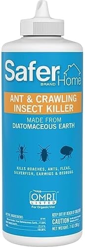 Safer Brand 5168 Diatomaceous Earth Powder Ant, Crawling Insect and Bed Bug Killer, 7 Ounces