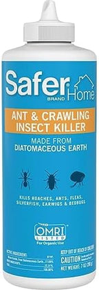 Safer Brand 5168 Diatomaceous Earth Powder Ant, Crawling Insect and Bed Bug Killer, 7 Ounces