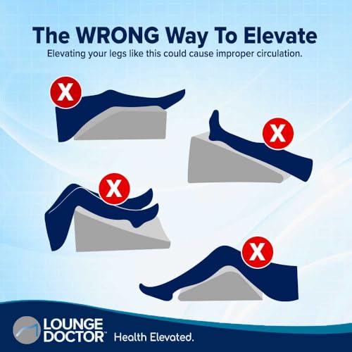 Lounge Doctor Elevating Leg Rest Wedge Pillow, Light Blue, Tall