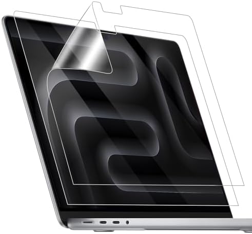 2 Pack 16" HD Screen Protector for 2024 MacBook Pro 16.2 Inches M4 Pro/Max chip Model (A3186/A3403) & Touch ID 5H PET Clear High Definition Anti Scratch Dustproof Protective Cover Skin Accessories
