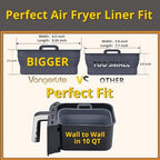 Collapsible 2-Pack Air Fryer Silicone Liners for 10QT NINJA Foodi Dual, Rectangular Air Fryer Silicone Pot, Reusable Silicone Air Fryer Basket for Air Fryer Accessories (Gray)