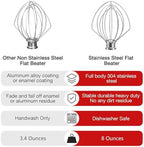 K5A Stainless Steel 6-Wire Whip Attachment for KitchenAid Bowl-Lift Mixer 5 Quart Bowl, Stainless Steel Whisk Replacement for Kitchen Aid Mixer, Dishwasher Safe, Egg Heavy Cream Beater.