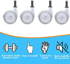 Baby Walker Replacement Wheels, Set of 4 - Universal Plastic Rubber Casters for Walker Accessories (Rubber Grey)