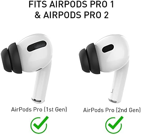 Delidigi 6 Pairs Ear Tips for AirPods Pro 2 and AirPods Pro, Silicone Earbuds Earplug Replacement Accessories Fit in The Charging Case S/M/L Size(Black)
