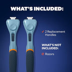 Dollar Shave Club | Razor Handle (2 Pack) Blue | Replacement Razor Blade Handles