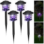 Qualirey Solar Bug Zapper Outdoor 2 in 1 Solar Mosquito Fly Killer Waterproof LED Insect Zapper and Lighting Mosquito Repellent Lamp for Outdoor Garden Patio Yard Lawn (White and Purple Light)