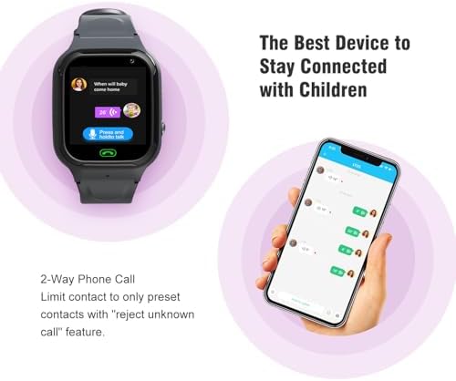 4G Kids Smart Watch - Boys Girls GPS Tracker Kids Smartwatches Phone Watch Video Call SOS Alarm Voice Chat and Touch Screen Game Real Time Tracking Smartwatch for Age 3-12 (Black)