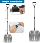 Aluminum Snow Shovel for Car Truck Long Handle 35inch,Garden Spade Shovel for Digging with Detachable Shovel Handle and Wide Flat Head,Orange