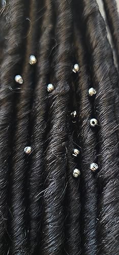 Metal Loc sprinkle Hair Beads, DreaLock Hair Accessories, Loc Jewelry (Sterling Silver Plated Brass, 6/0 4mm)