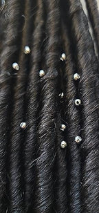 Metal Loc sprinkle Hair Beads, DreaLock Hair Accessories, Loc Jewelry (Sterling Silver Plated Brass, 6/0 4mm)