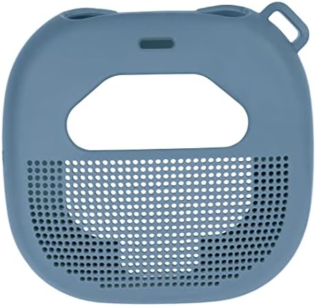 Feature Protective Case for Bose SoundLink Micro Bluetooth Speaker by WGear, Featured Design with mesh Pocket for Cable and Other Accessories, Elastic Strap to Secure Device (Stone Blue), WG012299