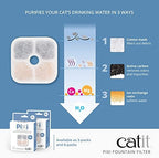 Catit PIXI Cat Drinking Fountain Original Filter, Official Replacement Triple Action Water Filter, 3-Pack, White