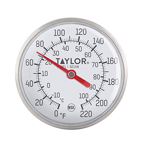 Taylor 8215N 8-Inch Bi-Therm Pocket Dial Thermometer, 1.75-Inch Dial, 0 to 220 Degree F, NSF