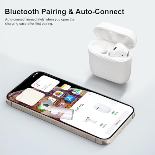Wireless Charging Case Compatible with AirPod 2 1, Air Pod Charger Case Replacement for Charging Case with Bluetooth Pairing Sync Button, No Earbuds,White