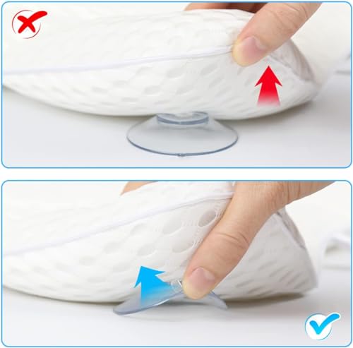 Bath Pillow for Tub, Bathtub Spa Pillow with Neck Head Back Support, Bath Cushion 5D Air Mesh Breathable Bath Pillow for Hot Tub with 6 Strong Suction Cups,Bath Tub Accessories Luxurious, White