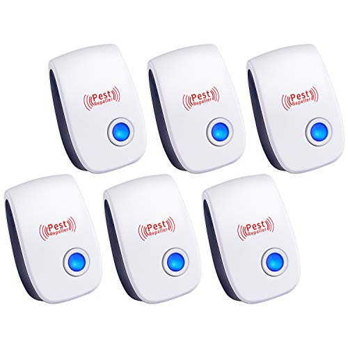 TEcoArt Ultrasonic Pest Repeller - Indoor Plug, Electronic and Ultrasound Repellent - Insects, Mice, Spiders, Mosquitoes, Bugs Control (6 Pack)…