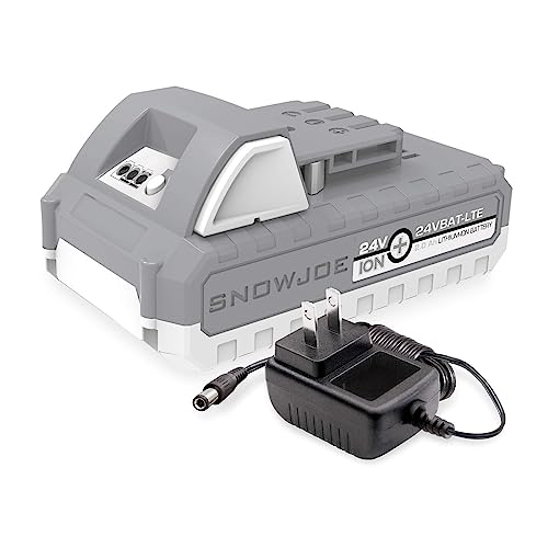 Snow Joe 24V-2AMP-SK1 Starter Kit Includes 1 x 2.0-Ah Lithium iON Battery + Standard Charger, 2.0, White