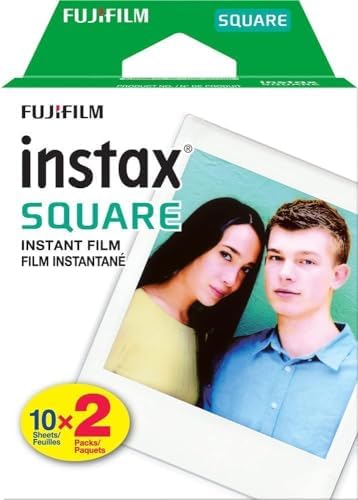 Fujifilm Instax Square SQ40 Instant Camera Vintage Black + Fuji Instax Film Value Pack (40 Sheets) + Shutter Accessories Bundle, Includes Style Compatible Carrying Case, Photo Album 80 Pockets