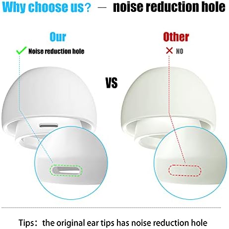 [3 Pairs] Replacement Ear Tips for Airpods Pro and Airpods Pro 2nd Generation with Noise Reduction Hole, Silicone Ear Tips for Airpods Pro with Portable Storage Box and Fit in The Charging Case(S/M/L)