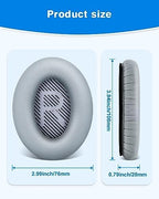 Link Dream Replacement Ear Cushions for Bose Quiet Comfort 35 Soft Protein Leather Replacement Ear Pad for Bose QC 35/25 / 15 QC2 / Ae2 / Ae2i / Ae2W / Sound Link/Sound True (Light Grey)