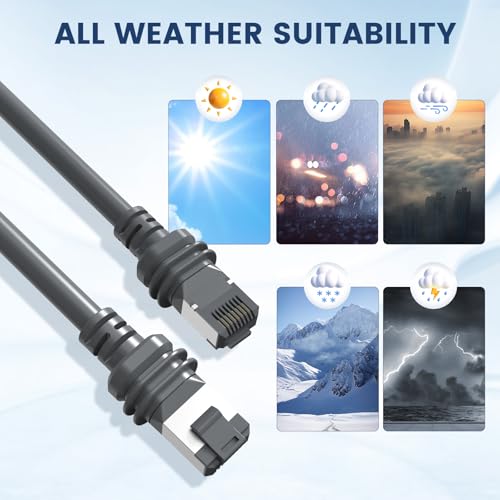 Starlink Cable, Starlink Gen 3 Cable, Standard Actuated Starlink Replacement Cable, 50FT Waterproof Replacement V3 Cable for Starlink Rectangular Satellite, Durable Extension Cable（50FT /15.5M）