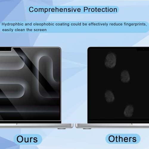 2 Pack 16" HD Screen Protector for 2024 MacBook Pro 16.2 Inches M4 Pro/Max chip Model (A3186/A3403) & Touch ID 5H PET Clear High Definition Anti Scratch Dustproof Protective Cover Skin Accessories