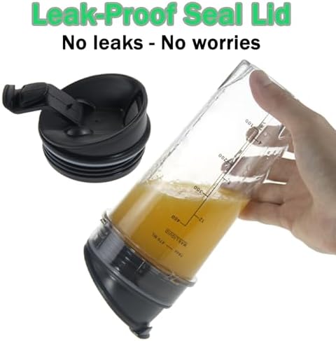 Ninja Blender Replacement Parts Compatible with BL770 BL660 BL663 BL663CO BL665Q BL740, 2 Pack Single Serve Ninja Blender 16oz Cups with Sip & Seal Lids &6 Fins Ninja Blender Blade Assembly