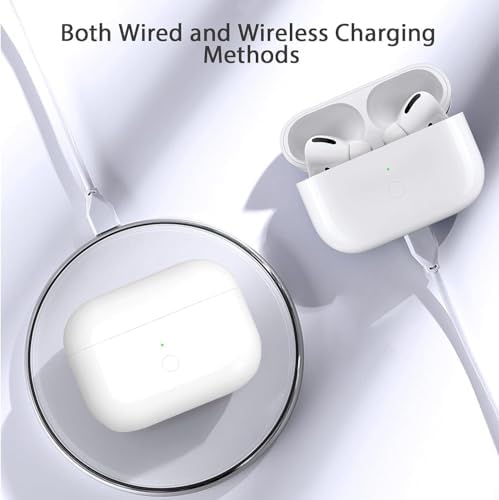JKV Replacement for AirPods Pro 1st & 2nd Gen Wireless Charging Case, Only Compatible with Air Pod Pro 1 2 Generation Charger Case with Blue Tooth Pairing Sync Button, with Sleep Function, no Airpod