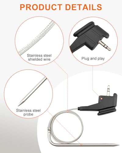Air Temperature Thermometer Probe Replacement for Ninja DZ550 Foodi Smart XL 6-in-1 Dual Temp Probe Indoor Grill & Air Fryer Accessories