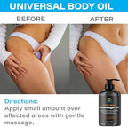 Anti Cellulite Massage Oil with Collagen Stem Cells, Arnica Oil for Lymphatic Drainage, Pain Relief, Sore Muscle, Stretch Marks, Scar and Keloid Removal, Piercing Care, Massager Tool, 8.5 Fl Oz