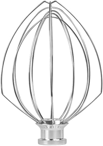 K45WW Stainless Steel Wire Whip Attachment for KitchenAid, 6 Wire Whisk Replacement for KitchenAid 4.5-5 Quart Tilt-Head Stand Mixers, Dishwasher Safe, Sliver