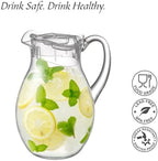 Amazing Abby - Bubbly - 2-Pack Acrylic Pitcher (72 oz), Clear Plastic Water Pitcher with Lid, Fridge Jug, BPA-Free, Shatter-Proof, Great for Iced Tea, Sangria, Lemonade, Juice, Milk, and More