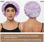 HAT HUT Satin Bonnet Silk Bonnet Sleep Cap for Women Hair Bonnet for Curly Hair Sleeping Adjustable Wide Band Double Layer
