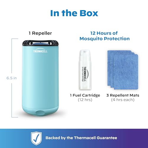 Thermacell Mosquito Repeller Patio Shield; Includes 12-Hour Refill; 15 Foot Zone of Protection; Highly Effective Mosquito Repellent for Patio; Bug Spray Alternative; Scent Free