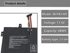 B31N1402 11.4V48Wh Replacement Laptop Battery for Asus Q551 Q551L Q551LN Q552UB N591LB N592UB Q551LN-BSI708 Q551LN-BBI706 Q552UB-BHI7T12 Series B31BN9H 0B200-01050000 0B200-01050000M