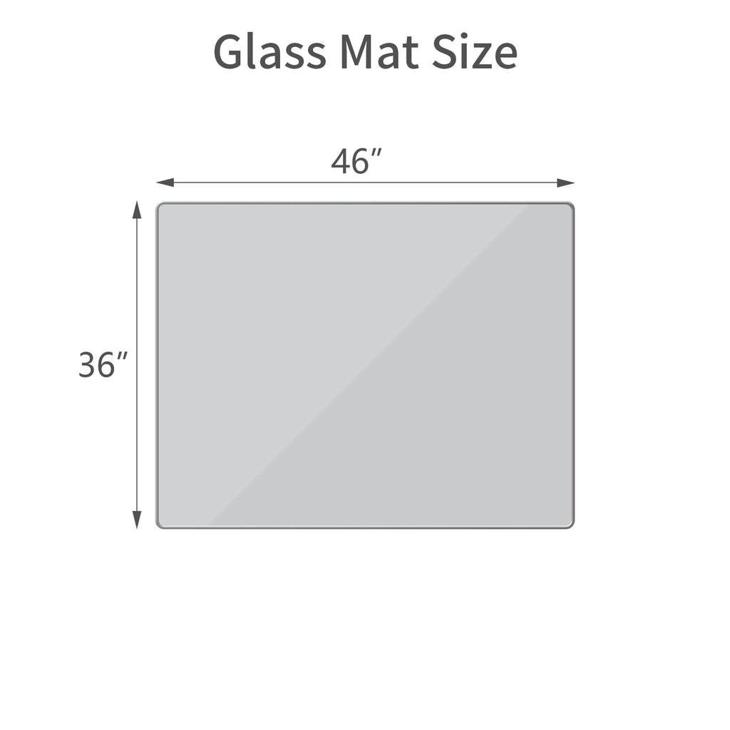 Tempered Glass Floor Mat for Office Chair, 36" x 46" Heavy Duty Hard Office Chair Mat, for Carpeted or Hard Floor, with 4 Anti-Slip Pads, Transparent