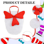 4 Pcs Cat Costume Set Include Top Hat,Oversized Bowtie with Fur,Gloves and Tail for Kids World Book Day Dress Up