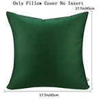 Thmyo 4-Pack 100% Cotton Comfortable Solid Decorative Throw Pillow Case Square Cushion Cover Sublimation Blank Pillow Covers DIY Throw Pillowcase for Sofa Couch(18x18 inch/ 45x45cm,Christmas Green)